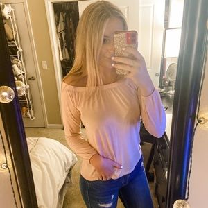 Hollister off the shoulder pink top